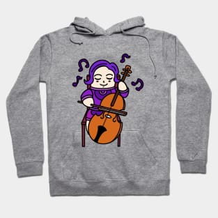 Cartoon girl playing cello for you Hoodie